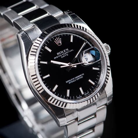 rolex 34 date schwarz|rolex day date 34mm.